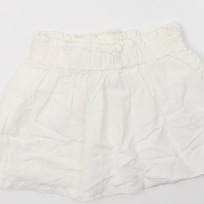 Tu Girls White  Viscose A-Line Skirt Size 3 Years  Regular