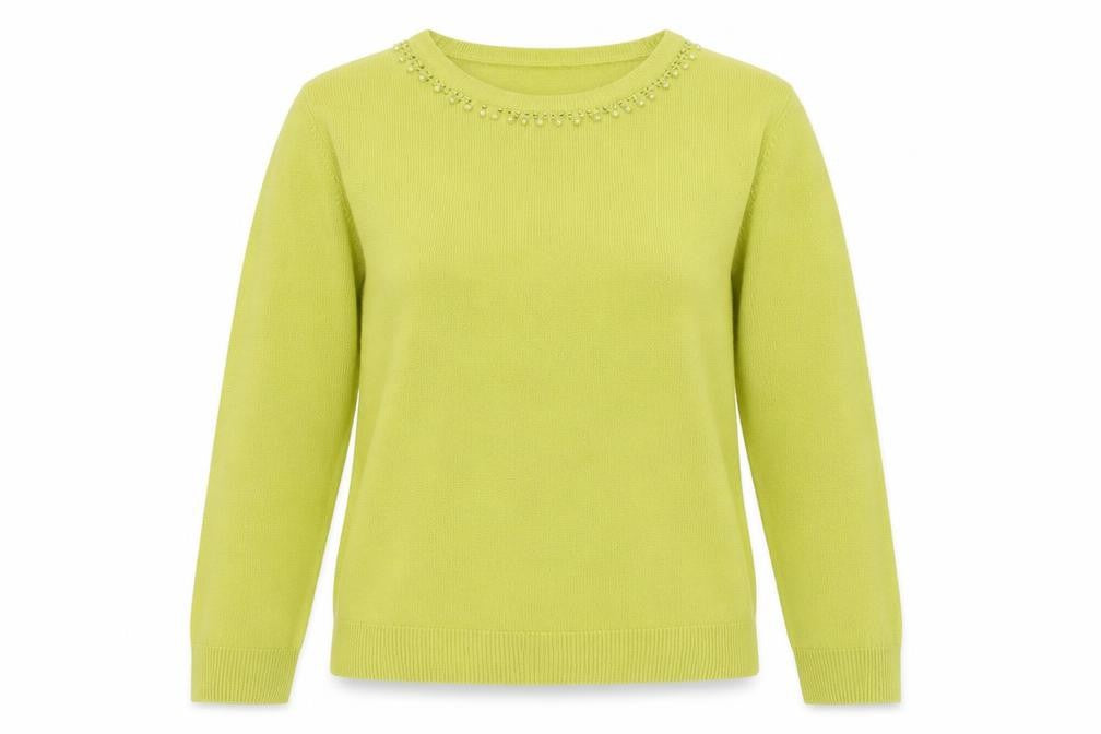Paramour Womens Green Round Neck  Acrylic Pullover Jumper Size M