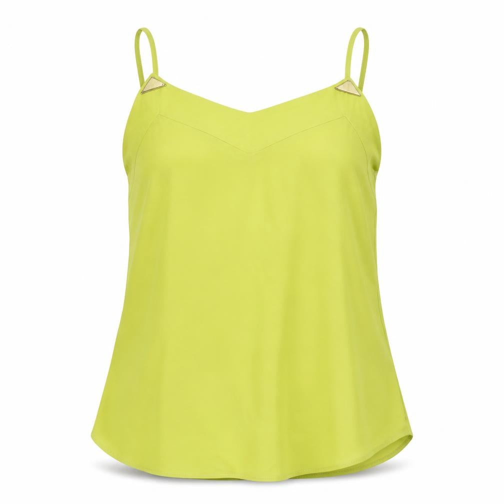 Cameo Rose Womens Green Polyester Basic Blouse Size 10 V-Neck