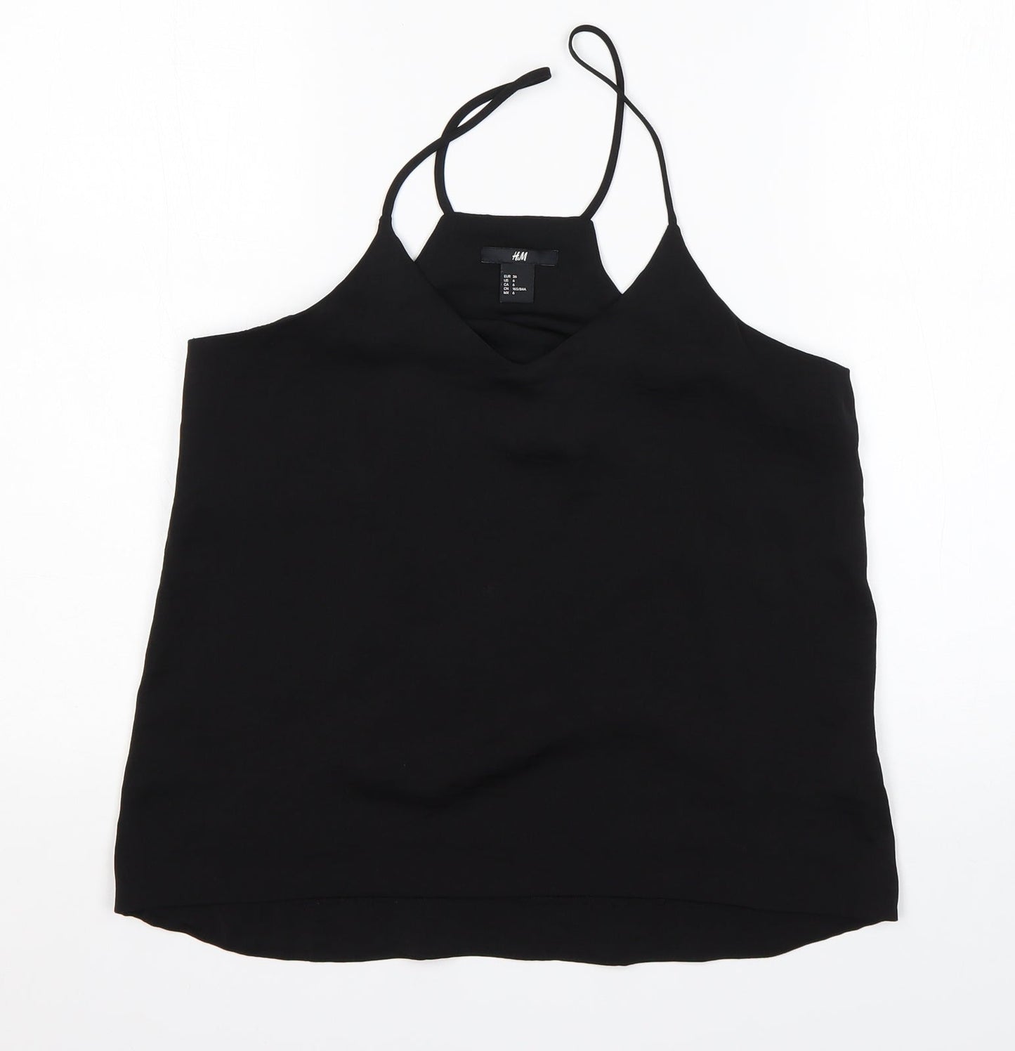 H&M Womens Black  Polyester Basic Tank Size 8 Off the Shoulder