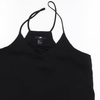 H&M Womens Black  Polyester Basic Tank Size 8 Off the Shoulder