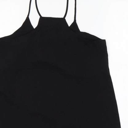 H&M Womens Black  Polyester Basic Tank Size 8 Off the Shoulder