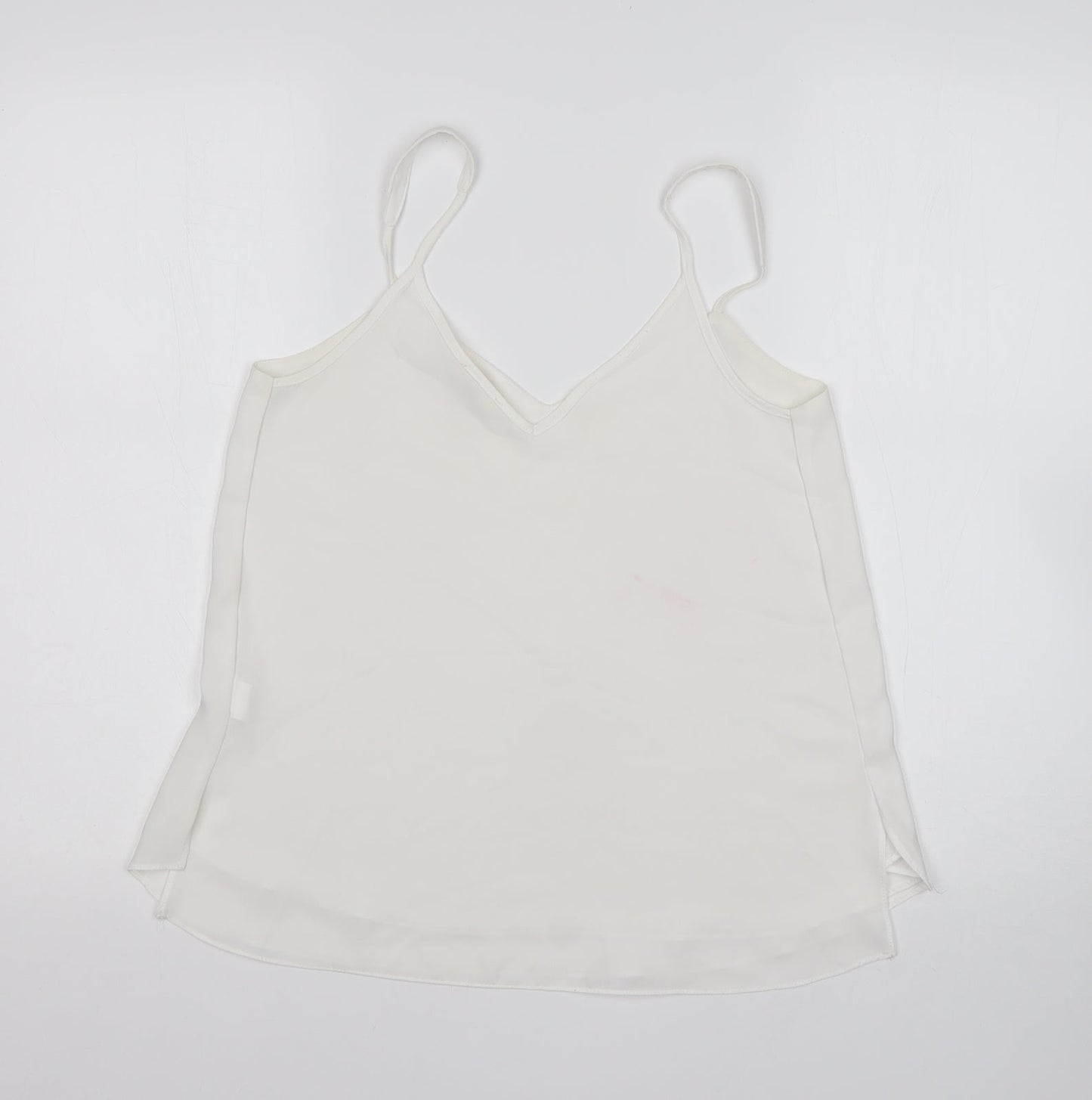 River Island Womens White  Polyester Basic Tank Size 8 V-Neck