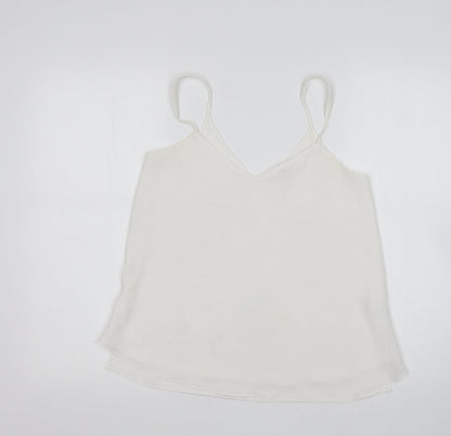 River Island Womens White  Polyester Basic Tank Size 8 V-Neck