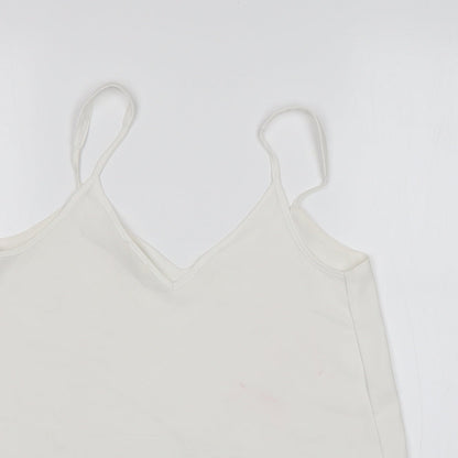 River Island Womens White  Polyester Basic Tank Size 8 V-Neck