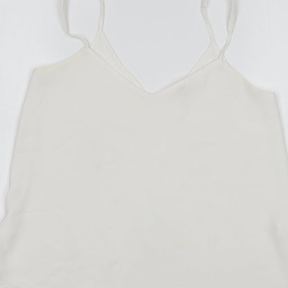 River Island Womens White  Polyester Basic Tank Size 8 V-Neck