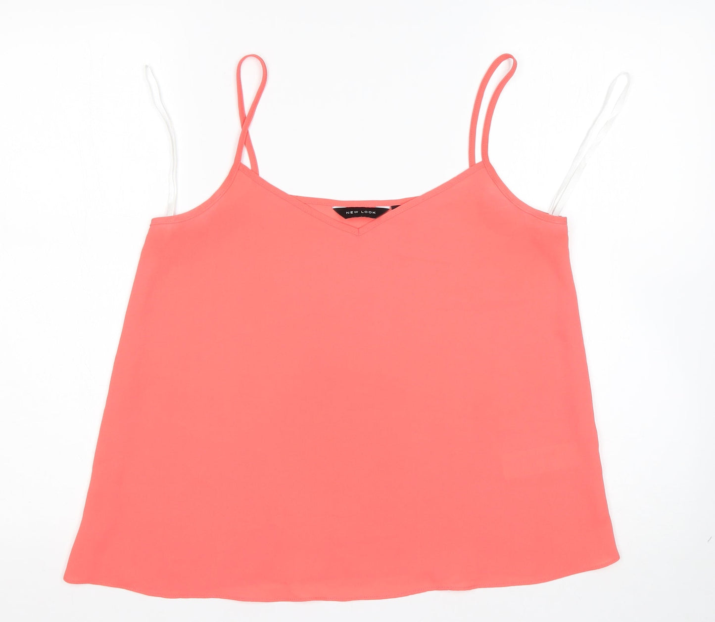 New Look Womens Pink  Polyester Basic Tank Size 10 V-Neck