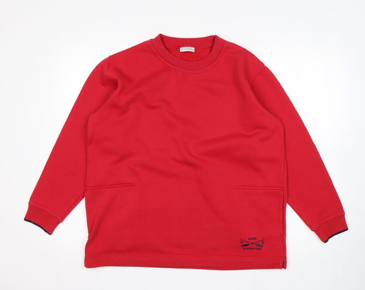 JOIE DE VIURE Womens Red  Polyester Pullover Sweatshirt Size 10