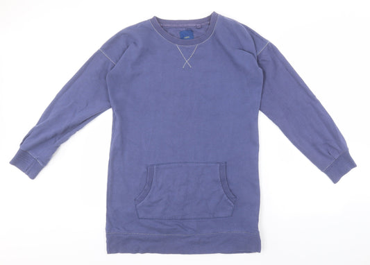 NEXT Womens Blue Round Neck  Cotton Pullover Jumper Size 6