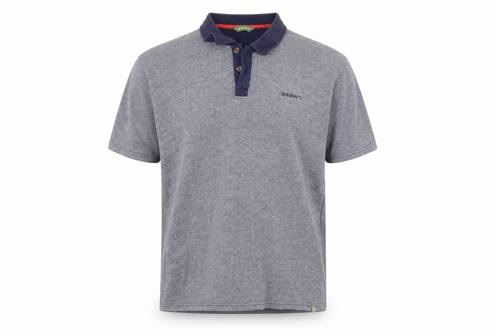 brasher Mens Blue  Cotton  Polo Size 2XL Collared
