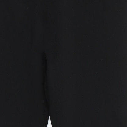 WorkOut Womens Black  Polyester Cropped Leggings Size L L25 in Regular Pullover - Leggings