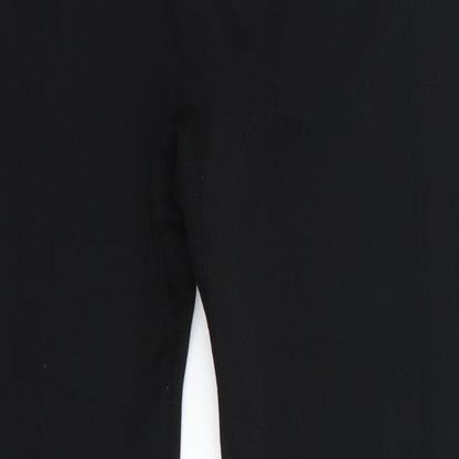 WorkOut Womens Black  Polyester Cropped Leggings Size L L25 in Regular Pullover - Leggings