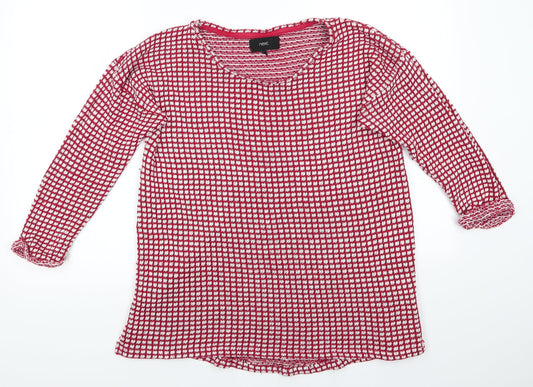 NEXT Womens Red Crew Neck Polka Dot Cotton Pullover Jumper Size 16   - Square Polka Dots White