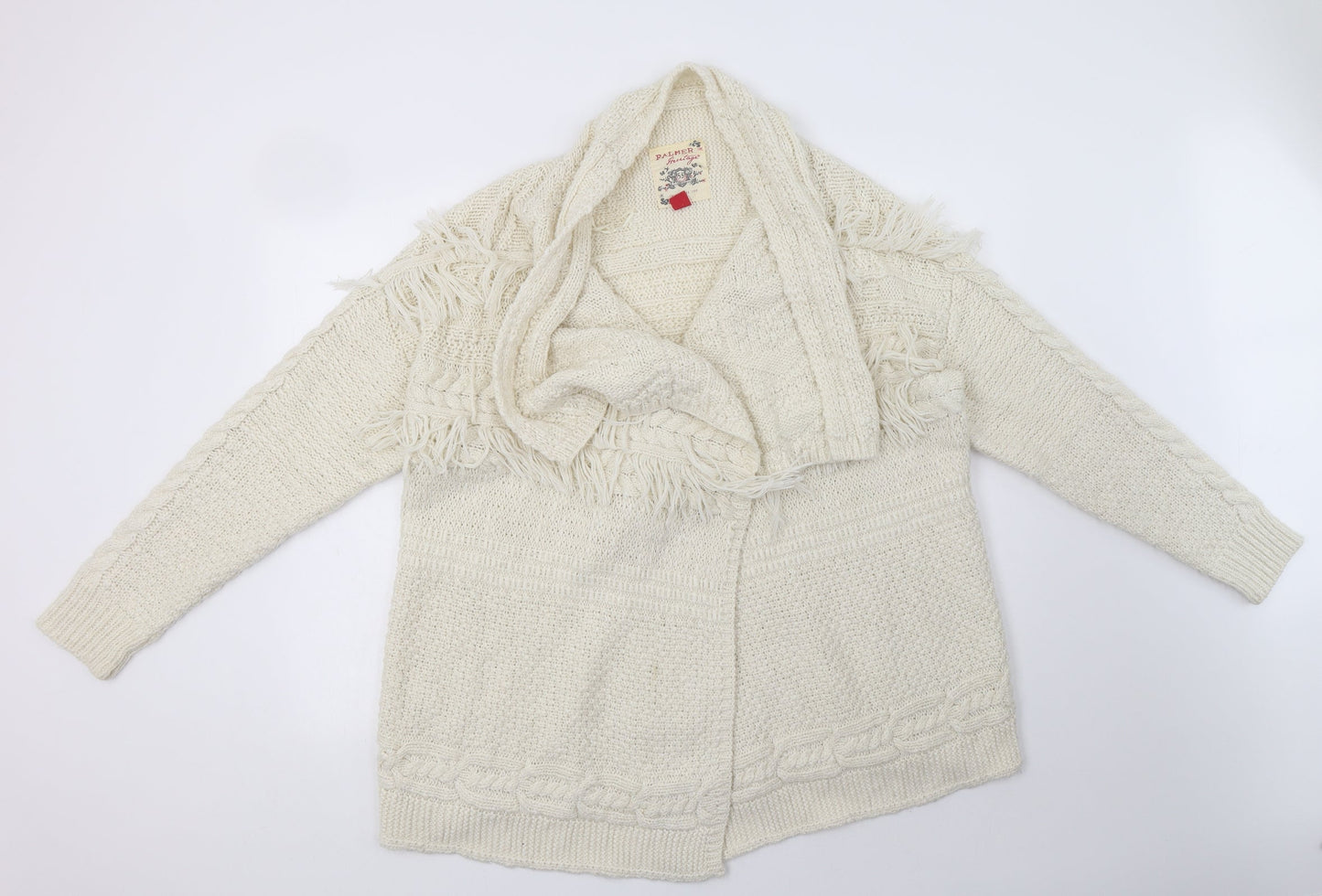 Matalan Womens Ivory V-Neck  Acetate Cardigan Jumper Size L