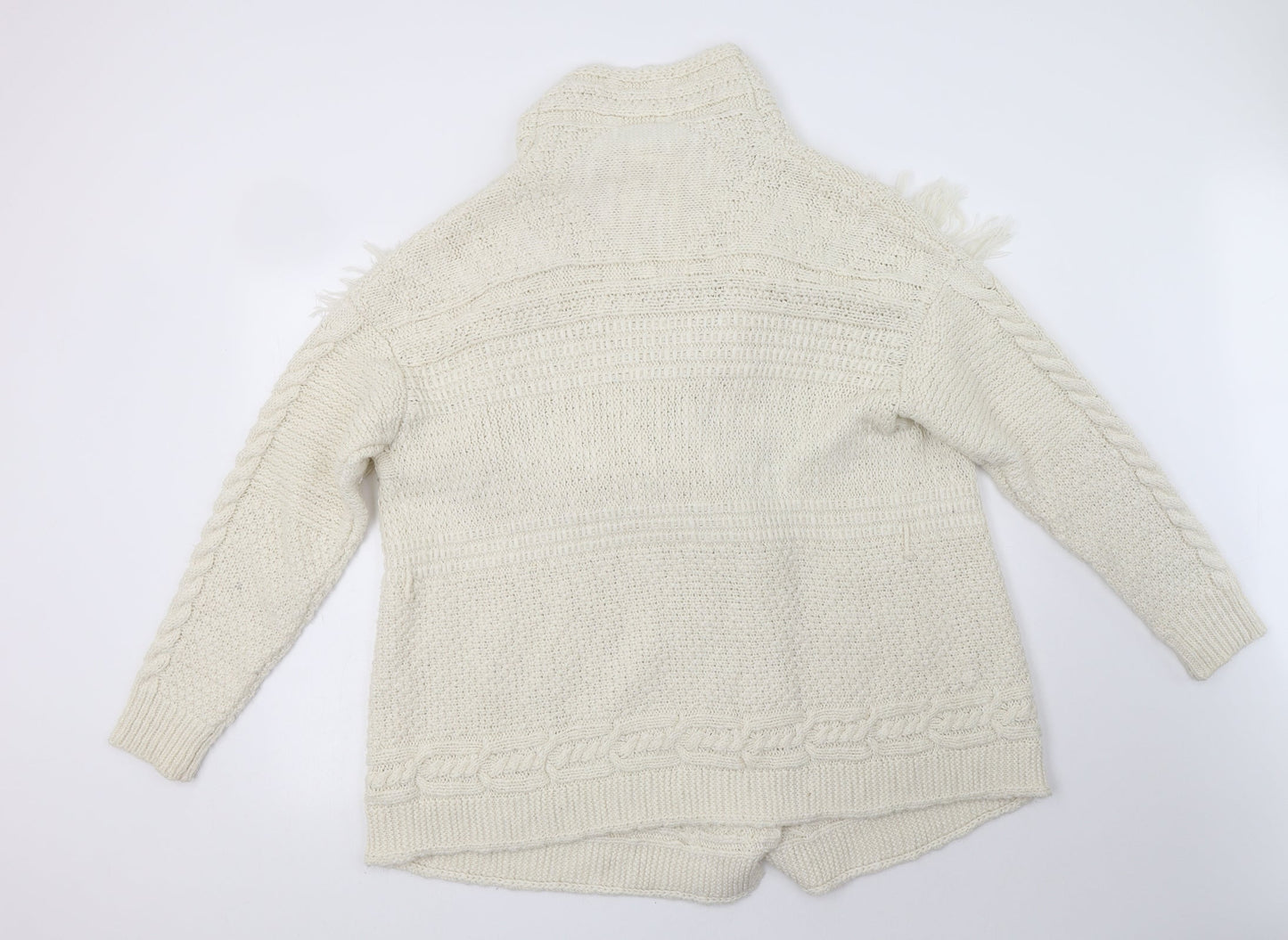 Matalan Womens Ivory V-Neck  Acetate Cardigan Jumper Size L