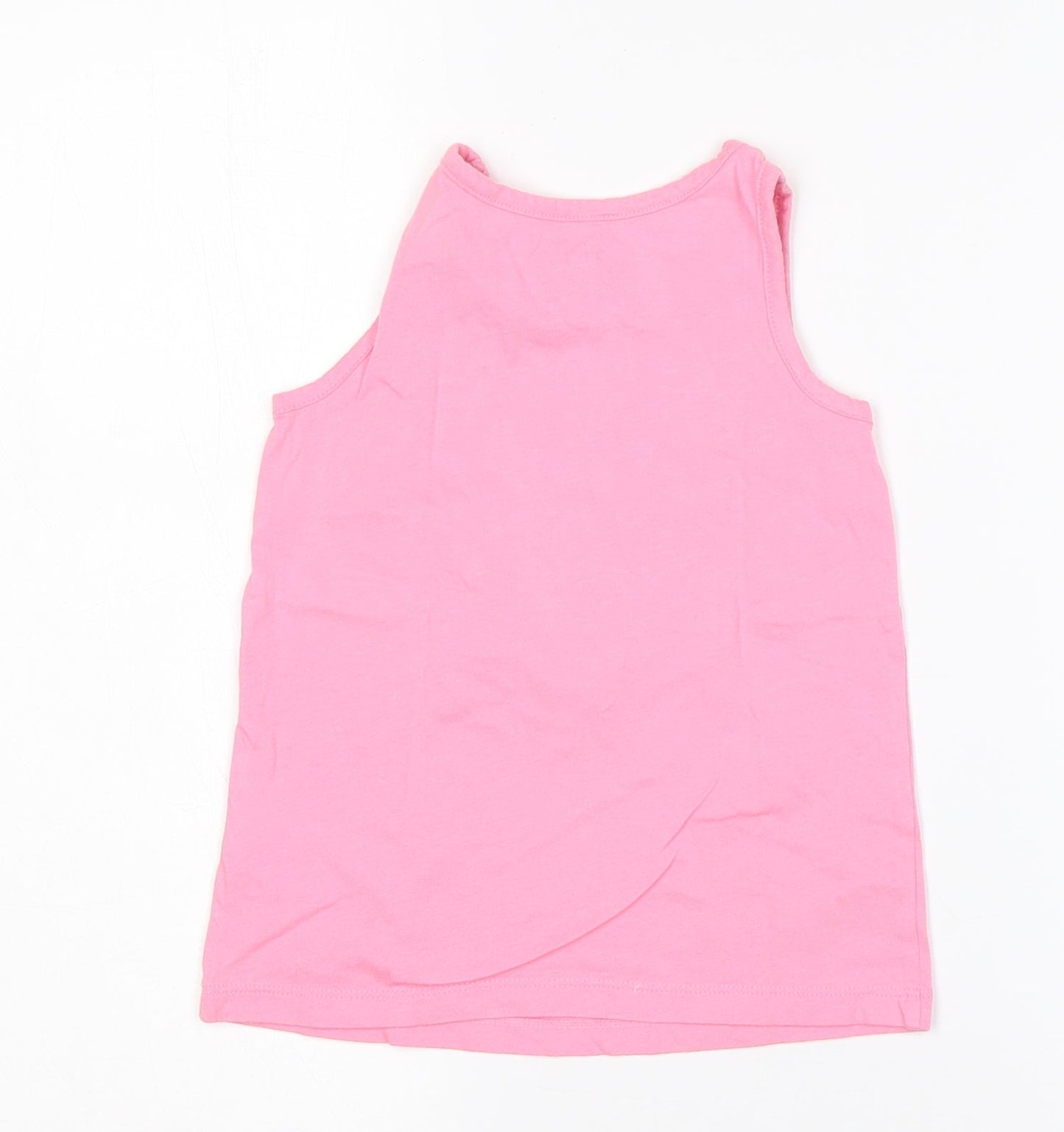 Gap Girls Pink  Cotton Basic Tank Size 5 Years Round Neck