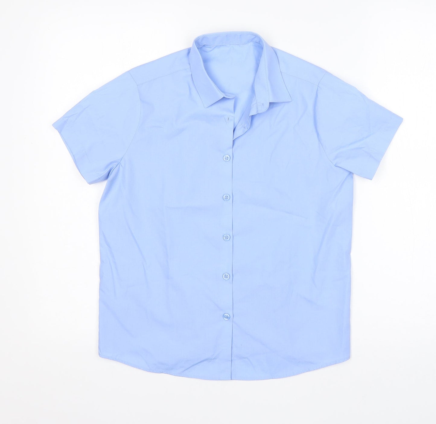 George Boys Blue  Polyester Basic Button-Up Size 9-10 Years Collared