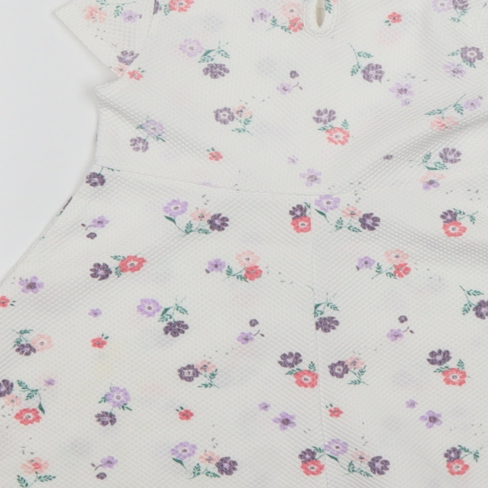 So Cute Girls Multicoloured Floral Polyester A-Line  Size 12-18 Months  Round Neck