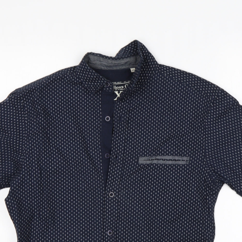 Officers Club Mens Multicoloured Polka Dot Cotton  Button-Up Size XS Collared