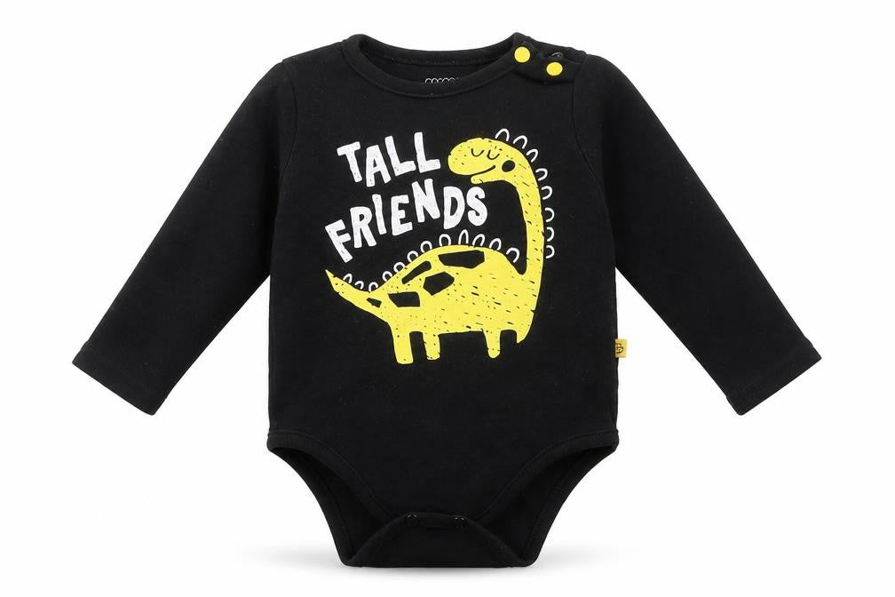 Coccodrillo Baby Black  Cotton Leotard One-Piece Size 9-12 Months   - Tall Friends, Dinosaurs