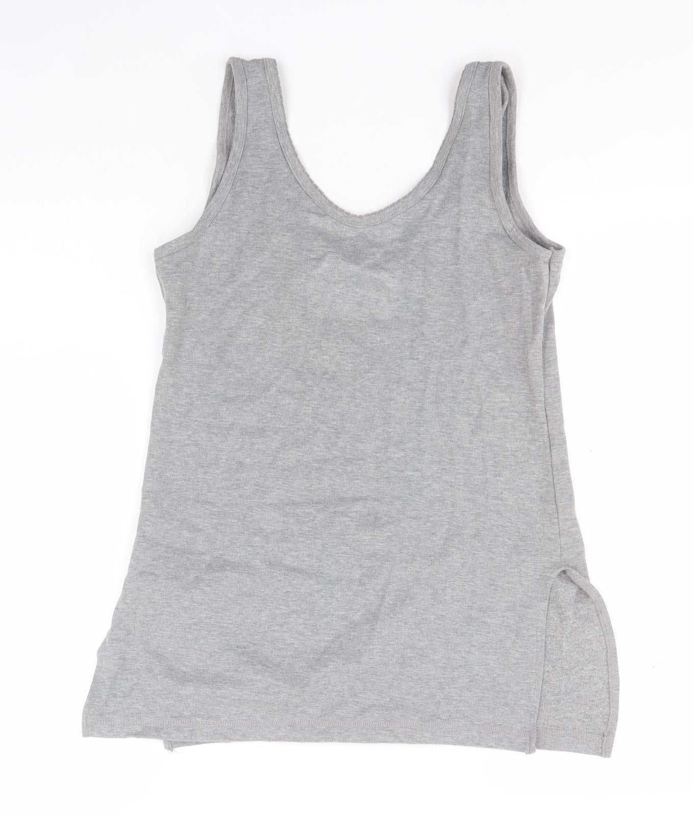 Preworn Womens Grey   Basic Tank Size 12 V-Neck