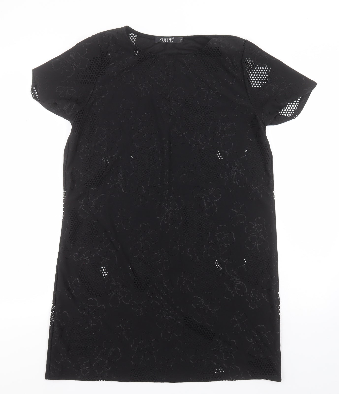 Zuppe Womens Black   Basic T-Shirt Size 14 Round Neck