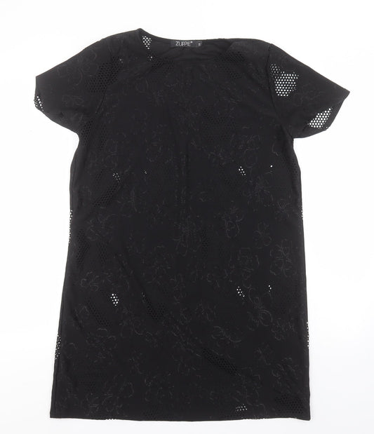Zuppe Womens Black   Basic T-Shirt Size 14 Round Neck