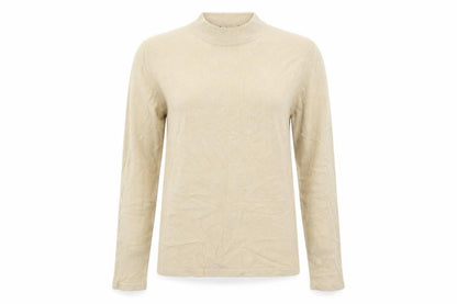 Marks & Spencer Womens Beige High Neck  Acrylic Pullover Jumper Size 12