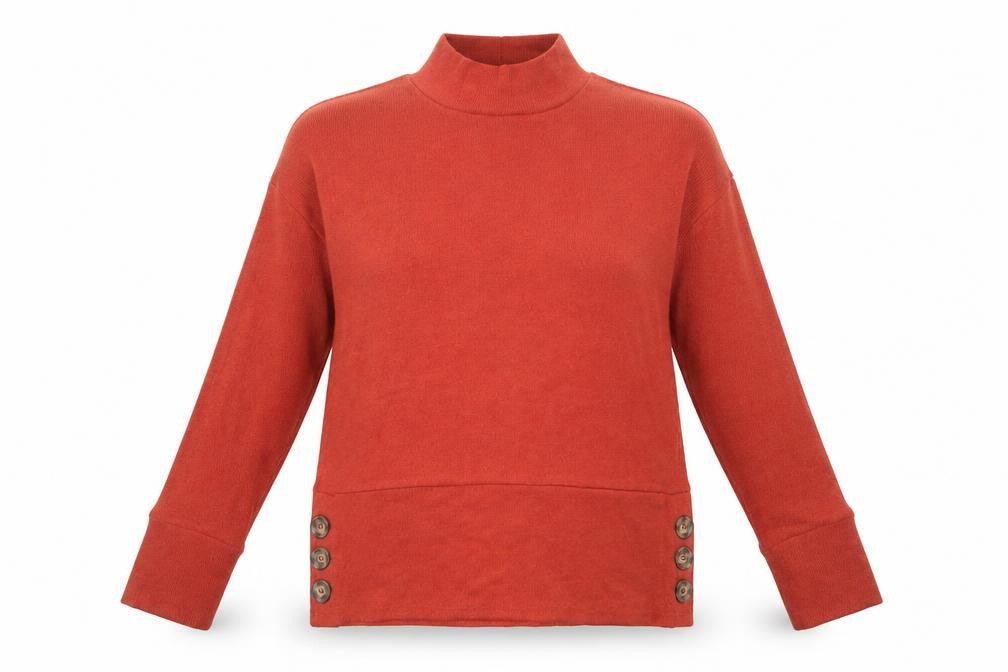 Pep & Co Womens Orange High Neck  Polyester Pullover Jumper Size 8