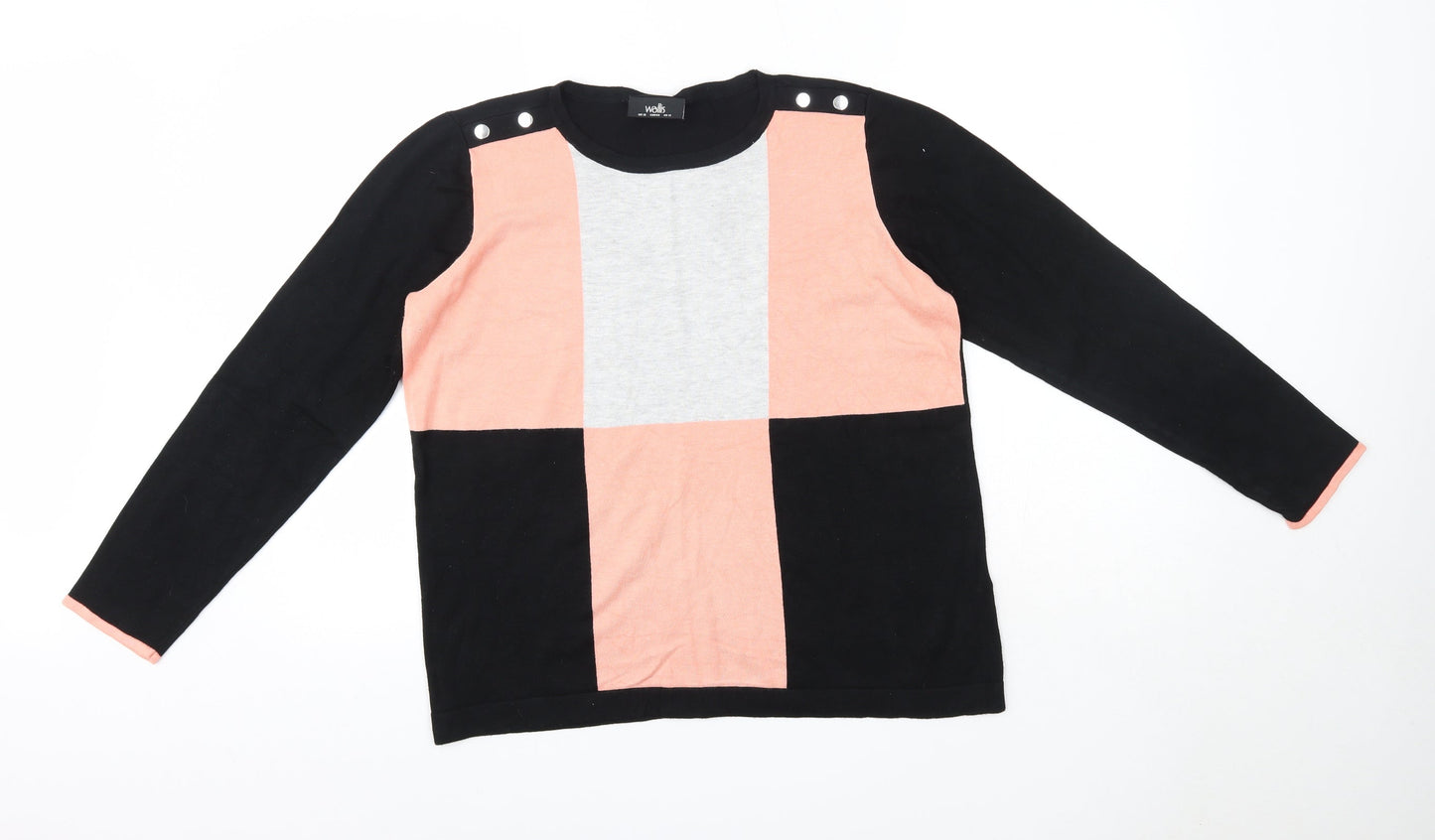 Wallis Womens Multicoloured Round Neck  Viscose Pullover Jumper Size 16