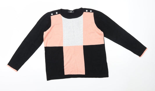 Wallis Womens Multicoloured Round Neck  Viscose Pullover Jumper Size 16