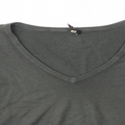 Topshop Womens Grey V-Neck  Acrylic Pullover Jumper Size 8