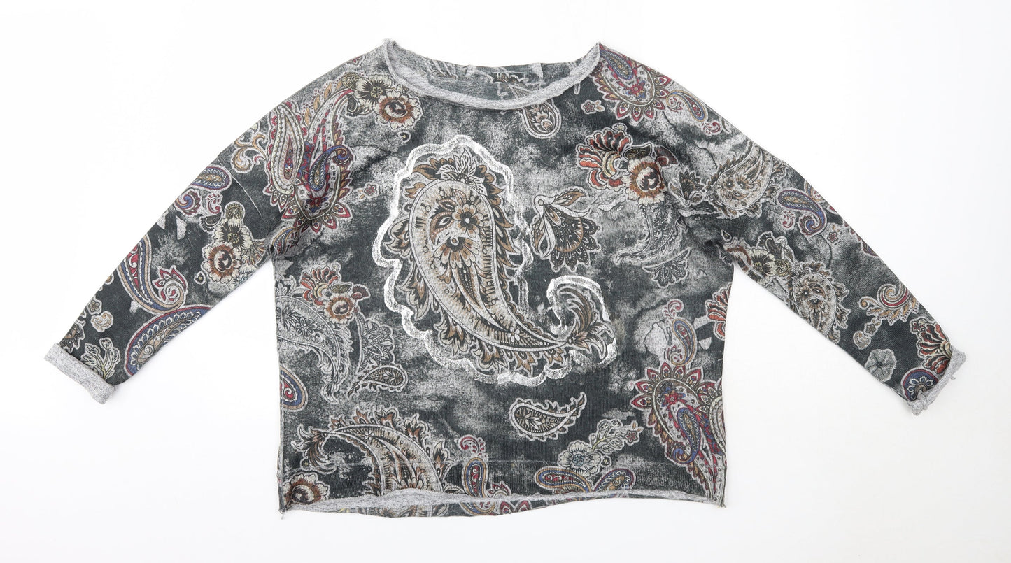 Preworn Womens Multicoloured Round Neck Paisley Viscose Pullover Jumper Size L