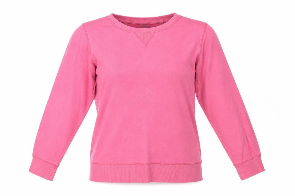 Sussan Womens Pink Round Neck  100% Cotton Pullover Jumper Size M