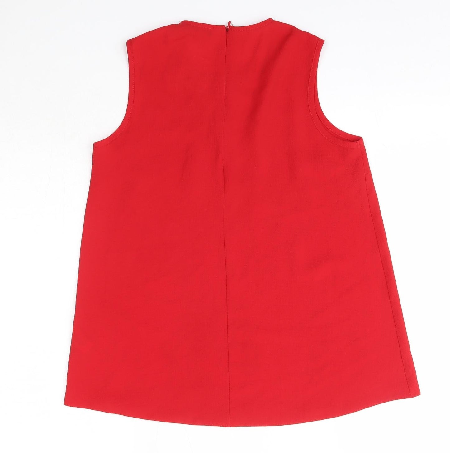 Select Womens Red  Polyester Basic Blouse Size 6 Round Neck