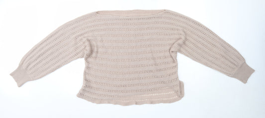 SheIn Womens Brown Round Neck  Acrylic Pullover Jumper Size 2XL