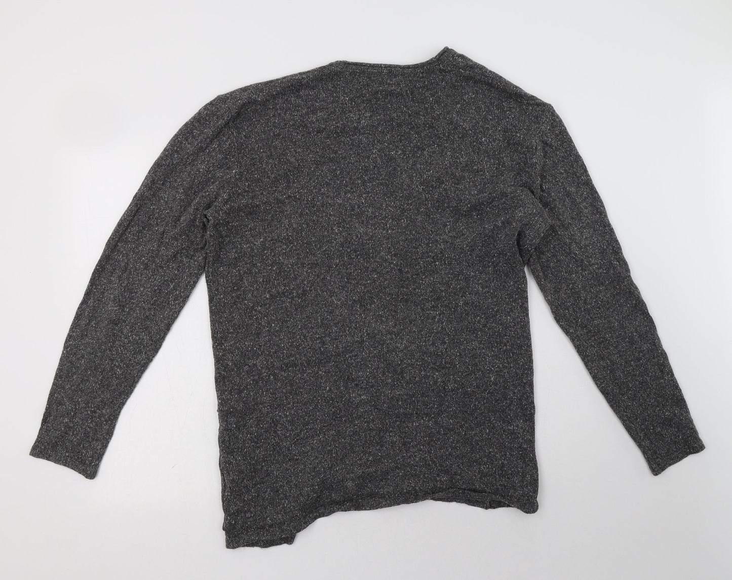 H&M Womens Grey V-Neck  Cotton Cardigan Jumper Size M
