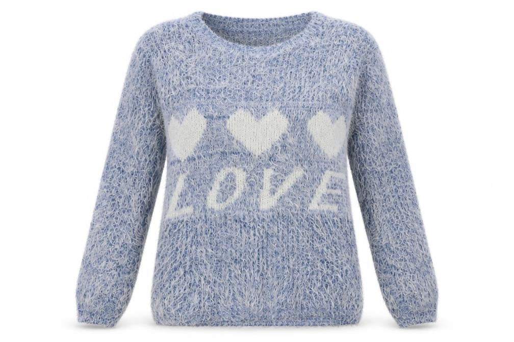 Melody Womens Blue Crew Neck  Cotton Pullover Jumper Size L   - Love