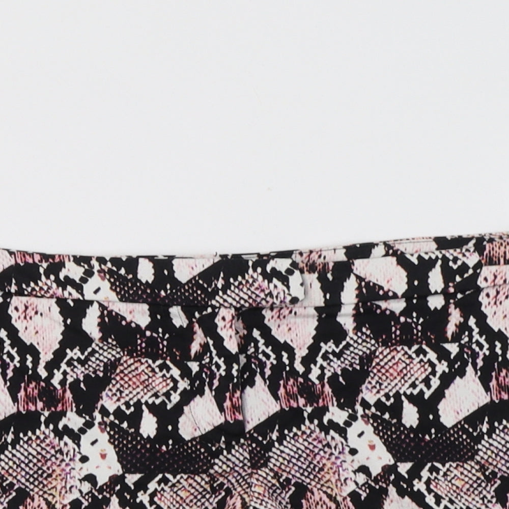 H&M Womens Multicoloured Animal Print Cotton Hot Pants Shorts Size 10 L3 in Regular Hook & Loop
