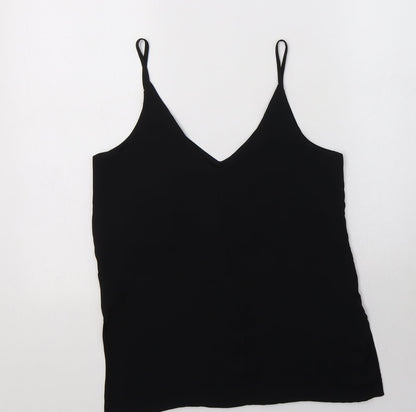 H&M Womens Black  Polyester Camisole Blouse Size 8 V-Neck