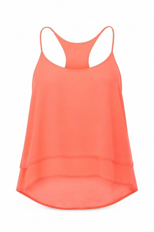Shana Womens Pink  Polyester Camisole Blouse Size S Round Neck