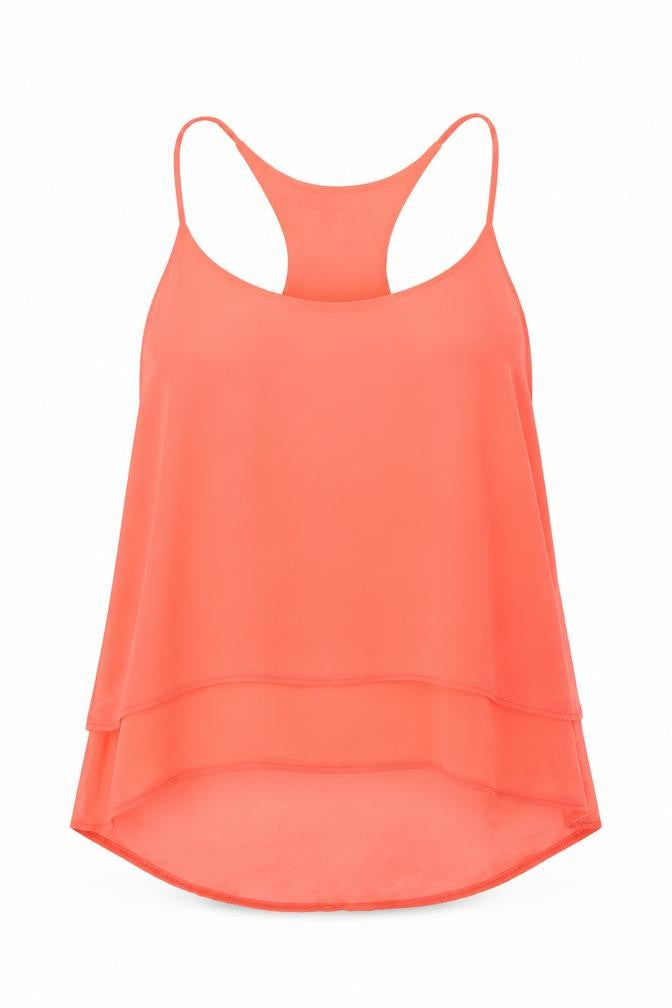 Shana Womens Pink  Polyester Camisole Blouse Size S Round Neck