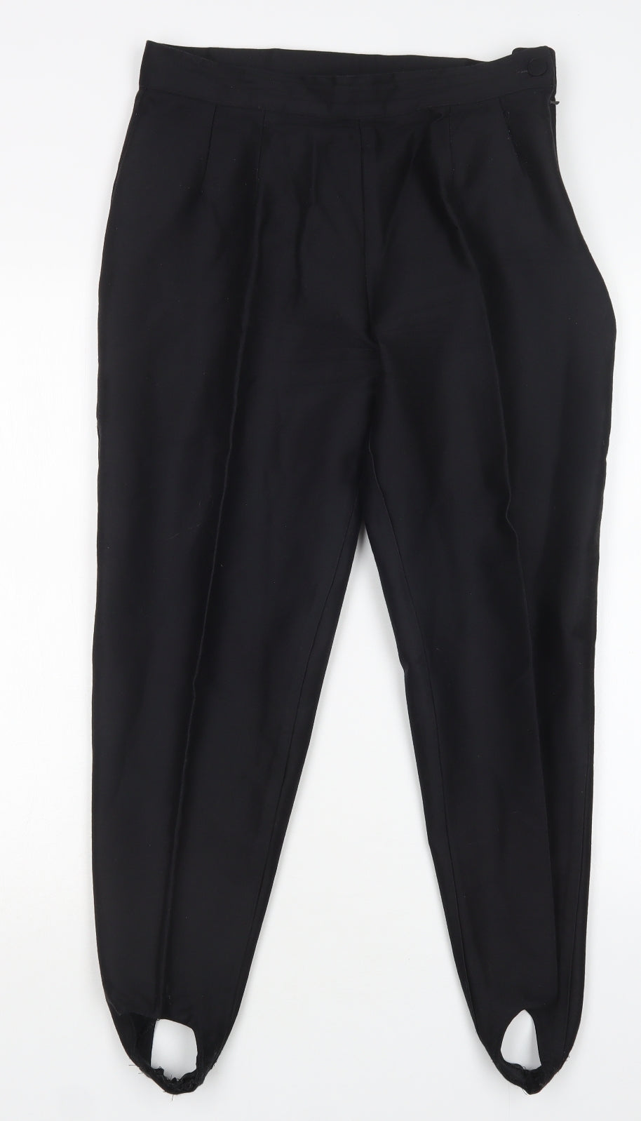 Preworn Womens Black  Cotton Trousers  Size 16 L26 in Regular