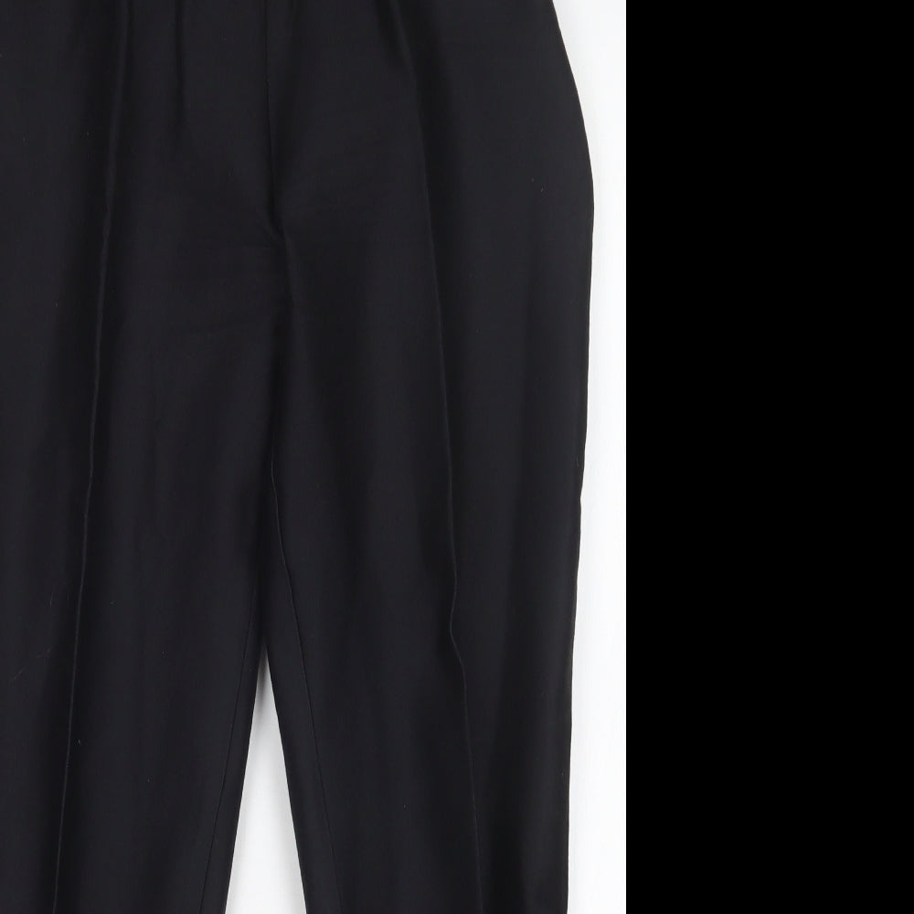 Preworn Womens Black  Cotton Trousers  Size 16 L26 in Regular