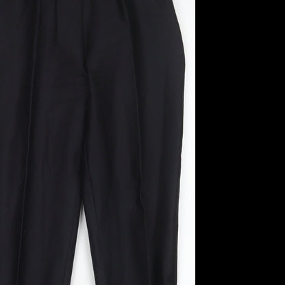 Preworn Womens Black  Cotton Trousers  Size 16 L26 in Regular