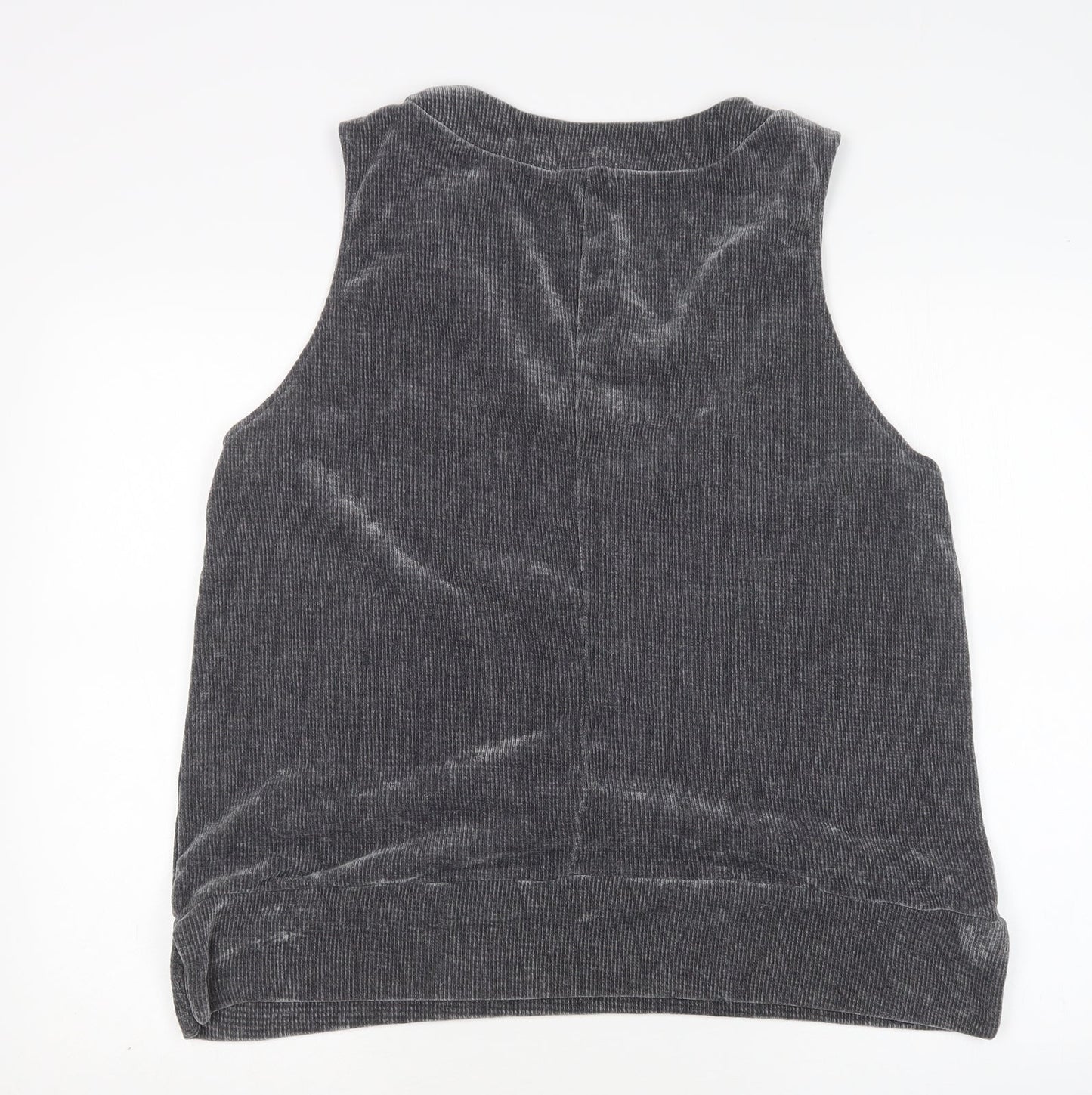 PRETTYLITTLETHING Womens Grey V-Neck  Polyester Vest Jumper Size 8