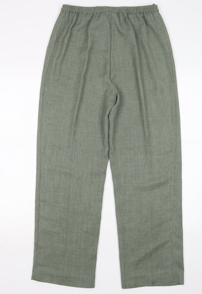 Preworn Womens Green  Polyester Trousers  Size 12 L29 in Regular