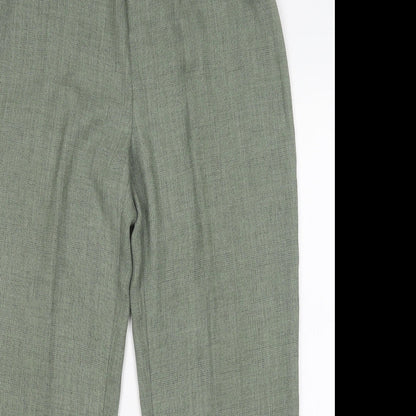 Preworn Womens Green  Polyester Trousers  Size 12 L29 in Regular