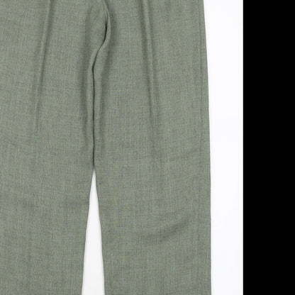 Preworn Womens Green  Polyester Trousers  Size 12 L29 in Regular