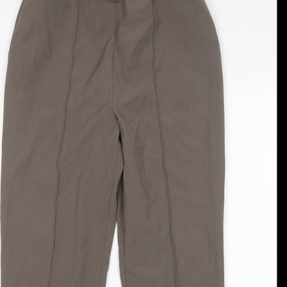 Bonmarché Womens Brown Polyester Trousers Size 14 L27 in Regular